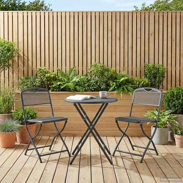 vidaXL Gartenstühle 2 pcs Anthrazit 52,5 x 46 x 82 cm Eisen 42025100