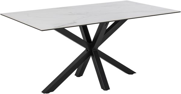 Esstisch >Heaven< in weiss, schwarz, Glas-Keramik, Stahl - 160x75,5x90cm (BxHxT)