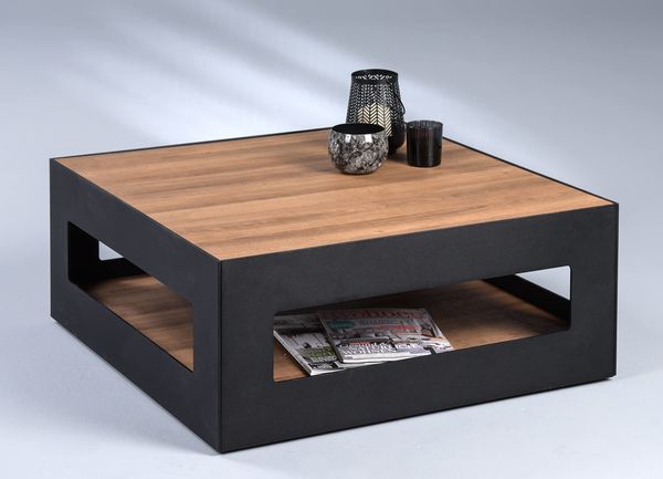 M2 Kollektion Couchtisch Cube in braun, B/H/T = 80 x 33 x 80 cm
