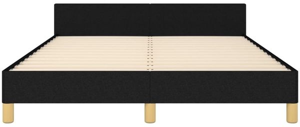 vidaXL Polsterbett mit Kopfteil Stoff Schwarz 140x200 cm Bild 6