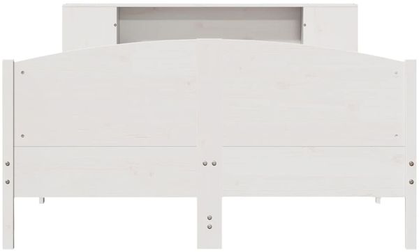 vidaXL Massivholzbett mit Regal ohne Matratze Weiß 140x190 cm Kiefer 3323072 Bild 4