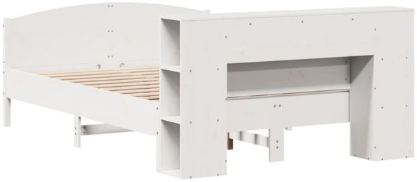 vidaXL Massivholzbett mit Regal ohne Matratze Weiß 140x190 cm Kiefer 3323072 Bild 6