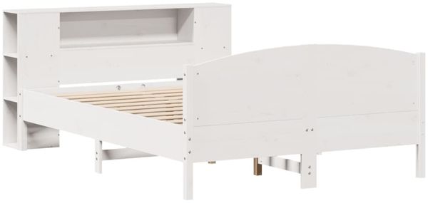 vidaXL Massivholzbett mit Regal ohne Matratze Weiß 140x190 cm Kiefer 3323072 Bild 3