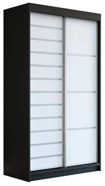 Schwebetürenschrank COLIN 2-türig Schrank 120 cm Farbe: Schwarz , weiß