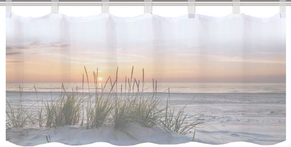 HOME WOHNIDEEN Scheibengardine EVENING (1 St), Schlaufen, blickdicht, HxB: 45x120, Dekostoff Digitaldruck