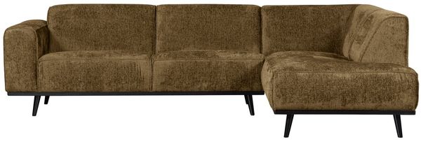 Ecksofa Statement aus Struktursamt, modern und bequem, rechts, Brass Braun, für 4–5 Personen