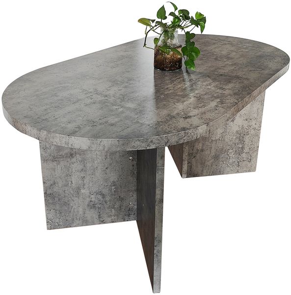 Esstisch 160 x 90 cm Holz Graue-Optik gerade Kante oval V-Gestell OVI 150505434