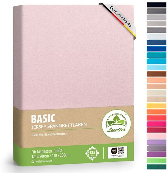 leevitex® Boxspringbett & Wasserbett Spannbettlaken | 100% Baumwolle | Markenqualität | Ökotex | 200x220 cm + 40 Steg - Rosa