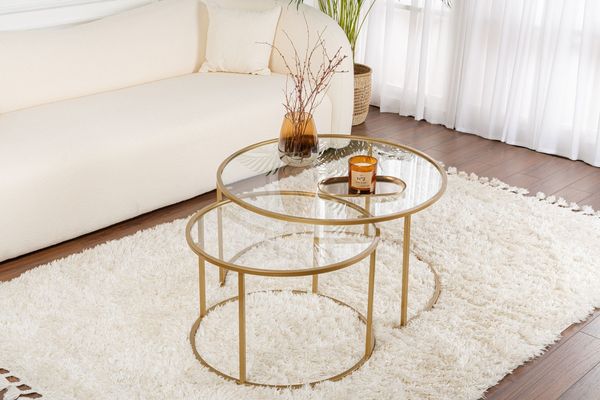 Couchtisch-Set, 'Belarus', 43 x 80 x 80, Gold