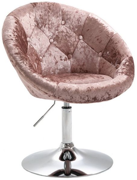 SVITA Havanna Sessel Lounge Clubsessel Drehsessel Samt Retro champagner rose