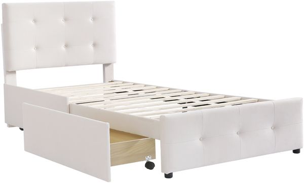 Polsterbett 90x200 cm aus Samt mit Stauraum – klassisches Design für Kinder, Jugend und Gäste Bild 8