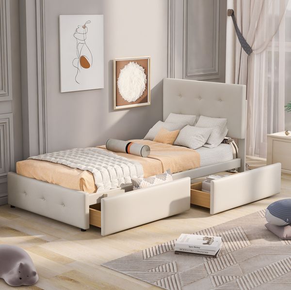 Polsterbett 90x200 cm aus Samt mit Stauraum – klassisches Design für Kinder, Jugend und Gäste