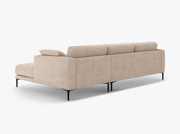 Micadoni Ecksofa Bemy 3-Sitzer Rechts Strukturierter Stoff Sand Bild 3