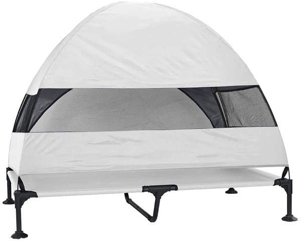 vidaXL Hochgelegtes Hundebett Silber Grau 127 x 81 x 108 cm 42008222 Bild 6