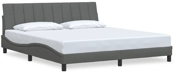Doppelbett, Bettgestell Modernen ohne Matratze Dunkelgrau 180x200 cm Stoff d2291e
