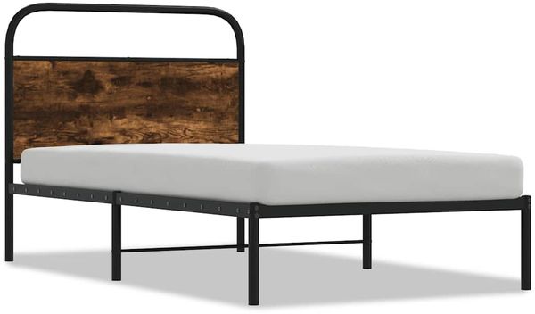 Einzelbettgestell Design für Erwachsene ohne Matratze 100x190 cm Räuchereiche Holzwerkstoff d3809e