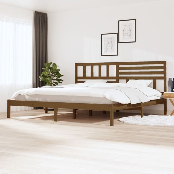 vidaXL Massivholzbett Honigbraun Kiefer 200x200 cm [3101046]
