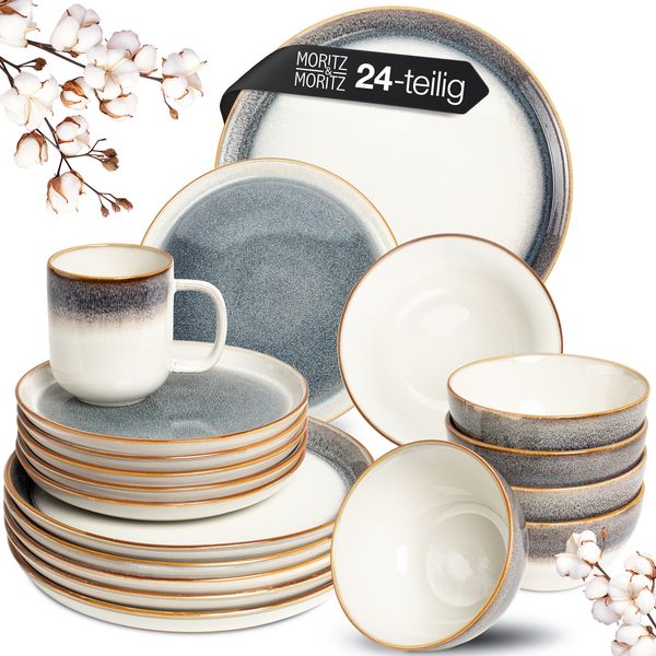 Moritz & Moritz TARENTO grau Geschirrset 24 tlg.