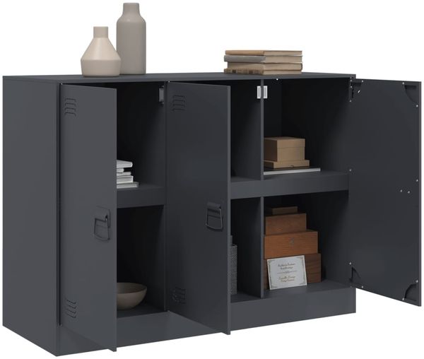 Sideboard, Kommode Anthrazit 99x39x73 cm Stahl Bild 5