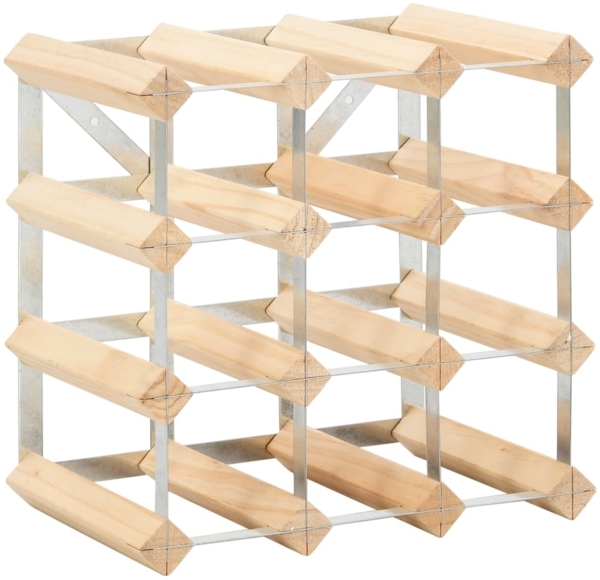 vidaXL Weinregal für 12 Flaschen Massivholz Kiefer 282468