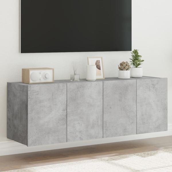 vidaXL TV-Wandschränke mit LED-Leuchten 2 Stk. Betongrau 60x35x41 cm 837309