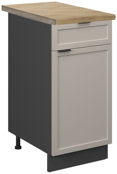 Küchenunterschrank Fame-Line GrauBeige 40 cm , AP Eiche Vicco