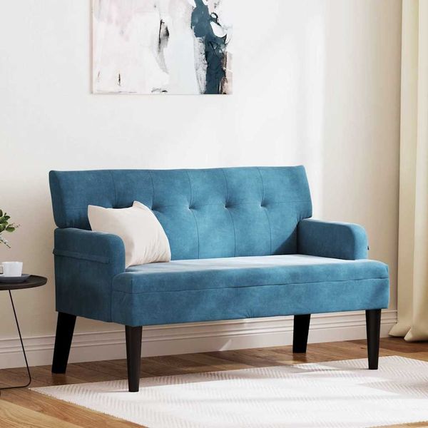vidaXL Chesterfield Bank Blau 112 x 65,5 x 75 cm Samt 42019294