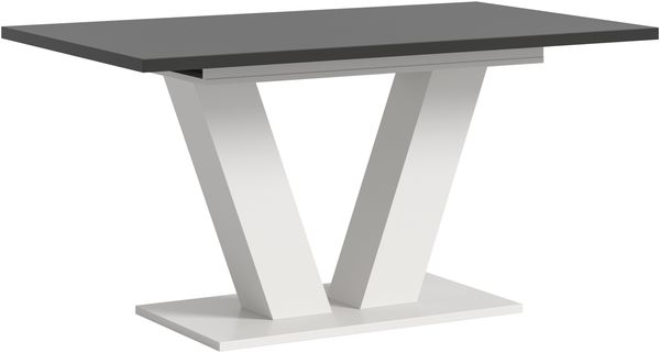 Kulissen-Esstisch >Motion< ausziehbar 190cm, Grau / Weiß - 150/190x76x90cm (BxHxT)