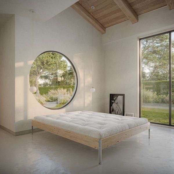 Karup Design Bettgestell CORE BED Bodenbett, Holzrahmen, Futonbett, Jugendbett, Holzbett, Massivholzbett mit Lattenrost, Kiefer massiv, Doppelbett ohne Kopfteil