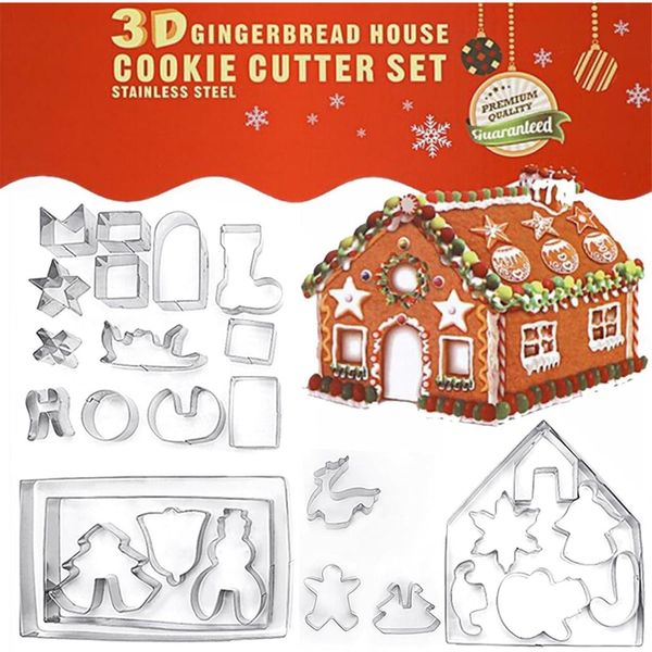 Ausstechformen Set Weihnachten Lebkuchenhaus 28tlg Edelstahl Plätzchen