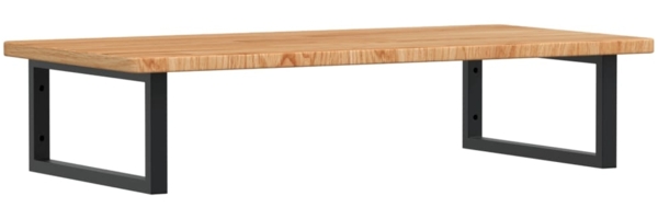 vidaXL Waschtischplatte mit Halterung Stahl und Massivholz Eiche 3302397