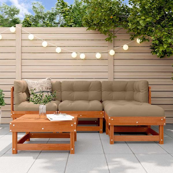 vidaXL Garten-Lounge-Set 15 pcs Wachsbraun Massives Kiefernholz 3418118