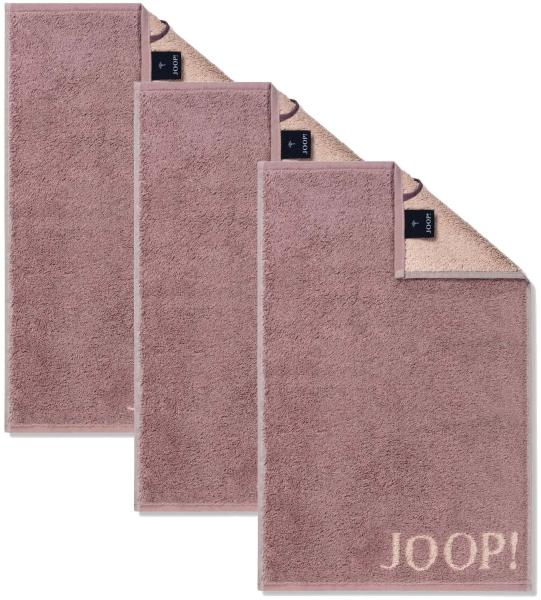 JOOP! Gästetuch Classic Frottierkollektion, 3er Pack - Walkfrottier Rosa 30x50cm