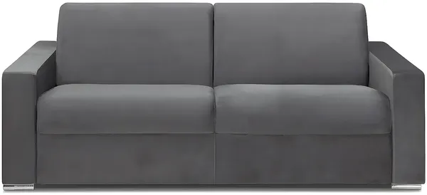 Vente-unique - CALITO Sofa SamtStoff Grau - B 223 cm94 cm x H 85 cm x L 216 cm