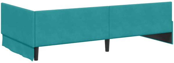 vidaXL Eckbettgestell mit Kopfteil Türkis 90 cm x 190 cm Samt 42016079 Bild 7