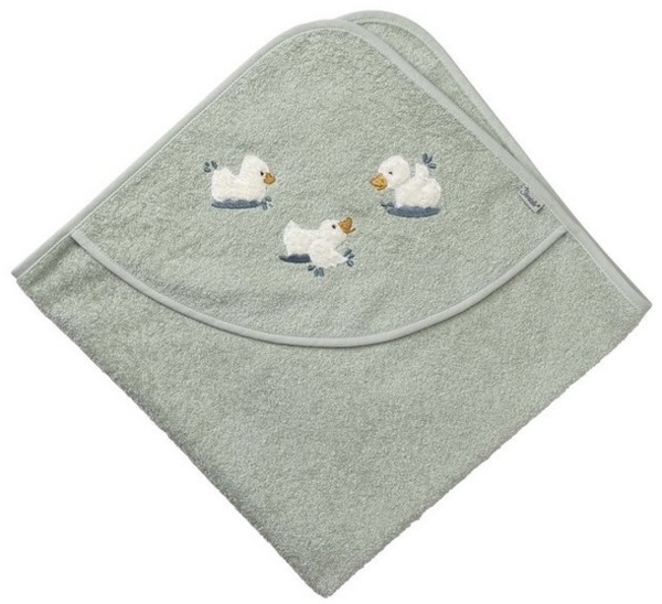 Sterntaler Kapuzen Badetuch aus uni Frottee 80x80 cm mit Applikation Ente Edda Lou,
