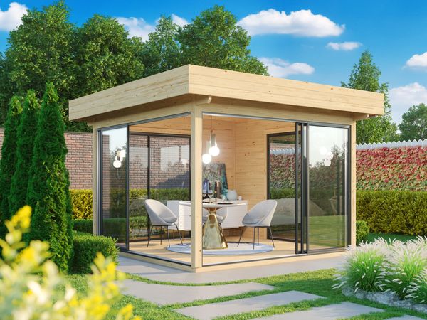 Fjordholz Glaspavillon Alu 44 B Natur
