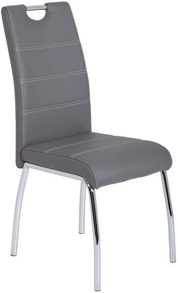 4er Set Vierfußstuhl Susi - Kunstleder Grau Bild 2