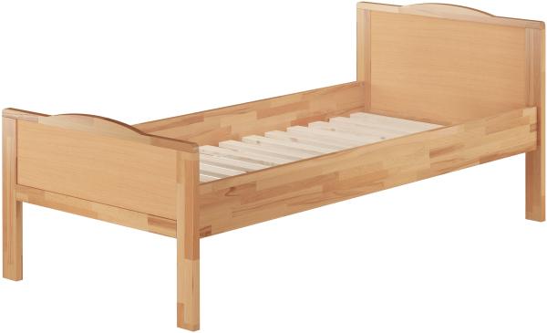 Erst-Holz Seniorenbett Einzelbett extra hoch 100x200 Buchebett Holzbett Massivholz natur Rollrost 60. 70-10