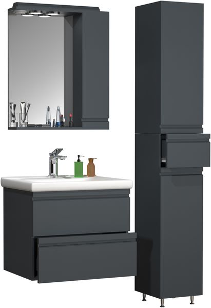 VCM Badmöbel Waschtisch Silora 919132 Anthrazit H. 180 x B. 90 x T. 46 cm