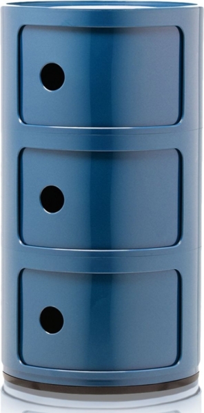 Kartell Componibili, 3 Elements, Blau, Runde Basis
