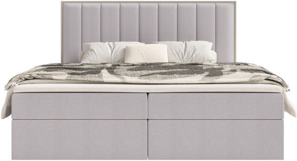 Selsey 'Togents' Boxspringbett 140x200 mit Stauraum und Topper, hydrophobe Chenille, grau Bild 6