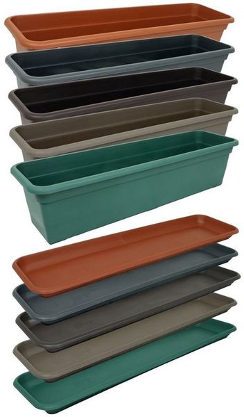 Heimwerkercenter Balkonkasten MePla Untersetzer Balcony Standard L 38cm, B 15,8cm, Grün, Kunstoff