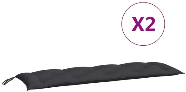 vidaXL Gartenbank-Auflagen 2 Stk. Schwarz 150x50x7 cm Oxford-Gewebe 361704 Bild 5