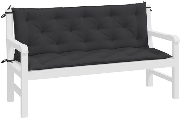 vidaXL Gartenbank-Auflagen 2 Stk. Schwarz 150x50x7 cm Oxford-Gewebe 361704 Bild 4