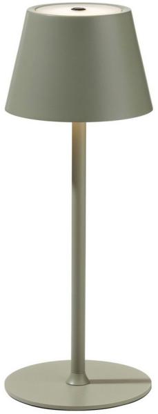 casa NOVA LED Tischleuchte PROVENCE, Akkubetrieben, 1-flammig, H 31 cm, Grün, Dimmfunktion, LED fest integriert, Extra-Warmweiß, Metall, Touchsensor, mit USB-Port und Ladekabel