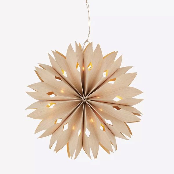 Papierstern mit LED Beleuchtung natur Ø 40cm