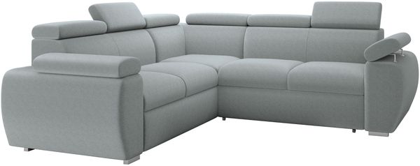 Ecksofa Boston Maxi mit Schlaffunktion, Bettkasten, Einstellbare Kopfstützen (Farbe: Paros 5)