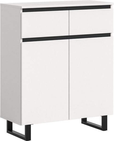 Home affaire Kommode TOMA, Höhe: 99cm, mit Metall-Kufen-Fuß, 2 Türen, 2 Schubkästen, Anrichte, Sideboard, Schrank, Board, Highboard