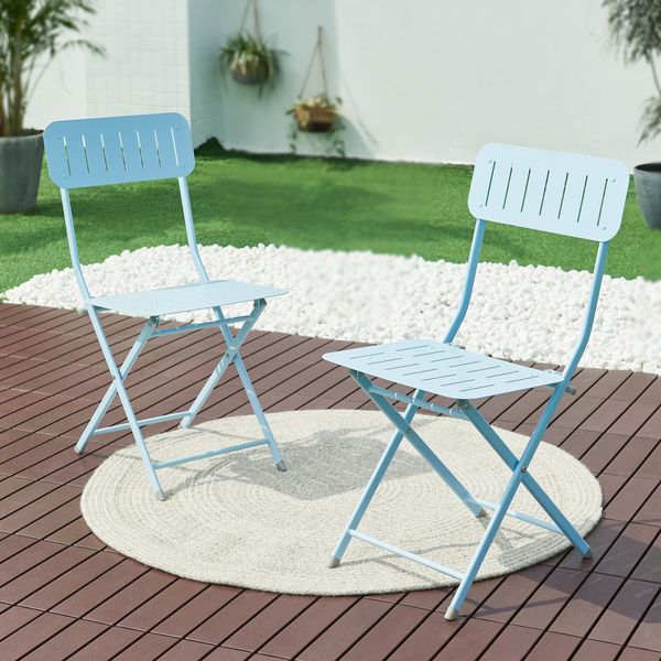 Klappstuhl Sande 2er Set Stahl Himmelblau [en. casa]